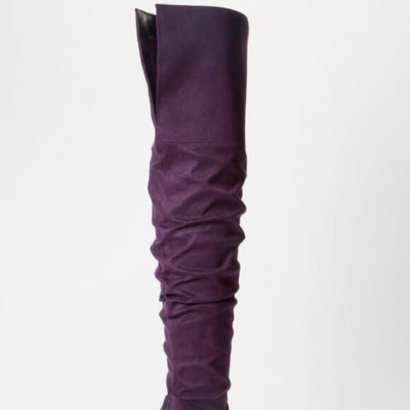 SHOEDAZZLE OVER THE KNEE SLOUCHY BOOTS FAUX SUEDE INNER ZIP TRUE TO SIZE - Picture 2 of 8
